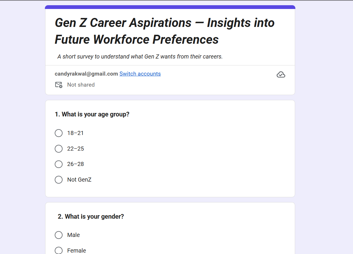 Data Analytics for understanding career aspirations work sample 1